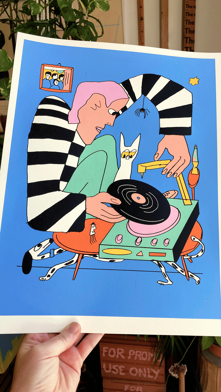 A Nice Day Calls For Nice Music - Silkscreen Print | Darren Shaddick